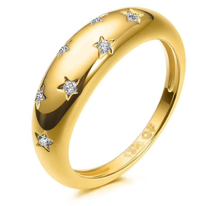 

Star ring wild geometric zircon ring European and American new ring spot