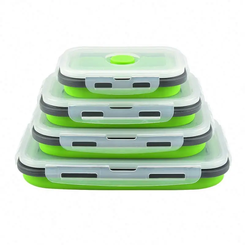 

portable kitchen vegetable Microwave safe BPA-free silicone crisper container