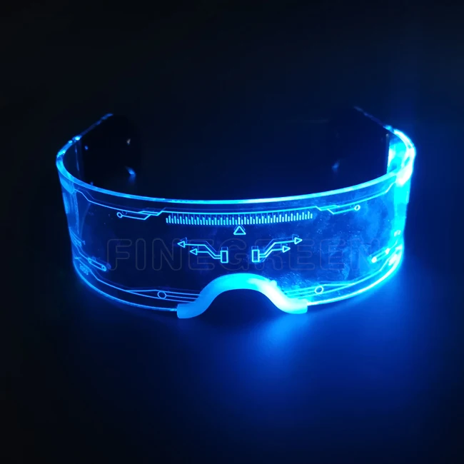 

LED Light Up Glasses led Futuristic Cyberpunk with 7 Colors flashing Punk style Glasses