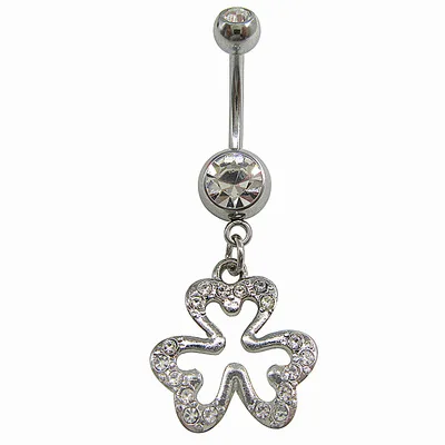 

BBR-126 Custom Designer Zodiac surgical steel Navel Clover Belly Button Rings 2021 Body Piercing Jewelry