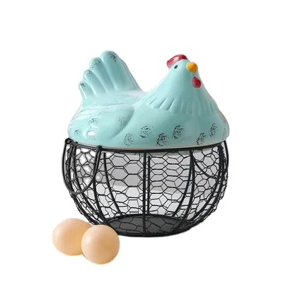 

Hen egg basket blue pink rattan egg chair shaped fruit chicken egg basket, As pictures