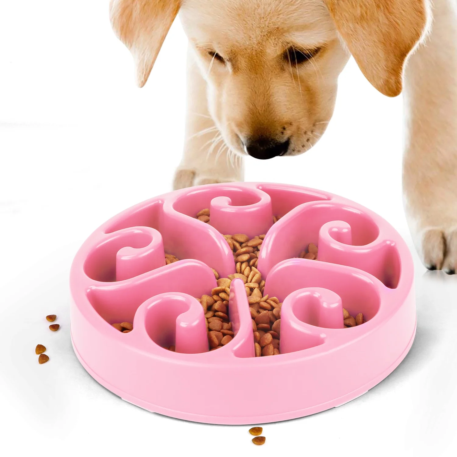 

wholesale price plastic multi-functional slow feeder pet bowl for dog anti-chocking dog bowl, 6 colors