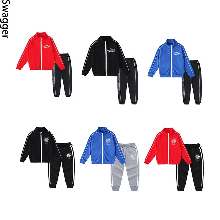 

Wholesale new arrival kids jogger zipper jacket custom boys' tricot jacket pant clothing set clothes for kids children set, Picture color