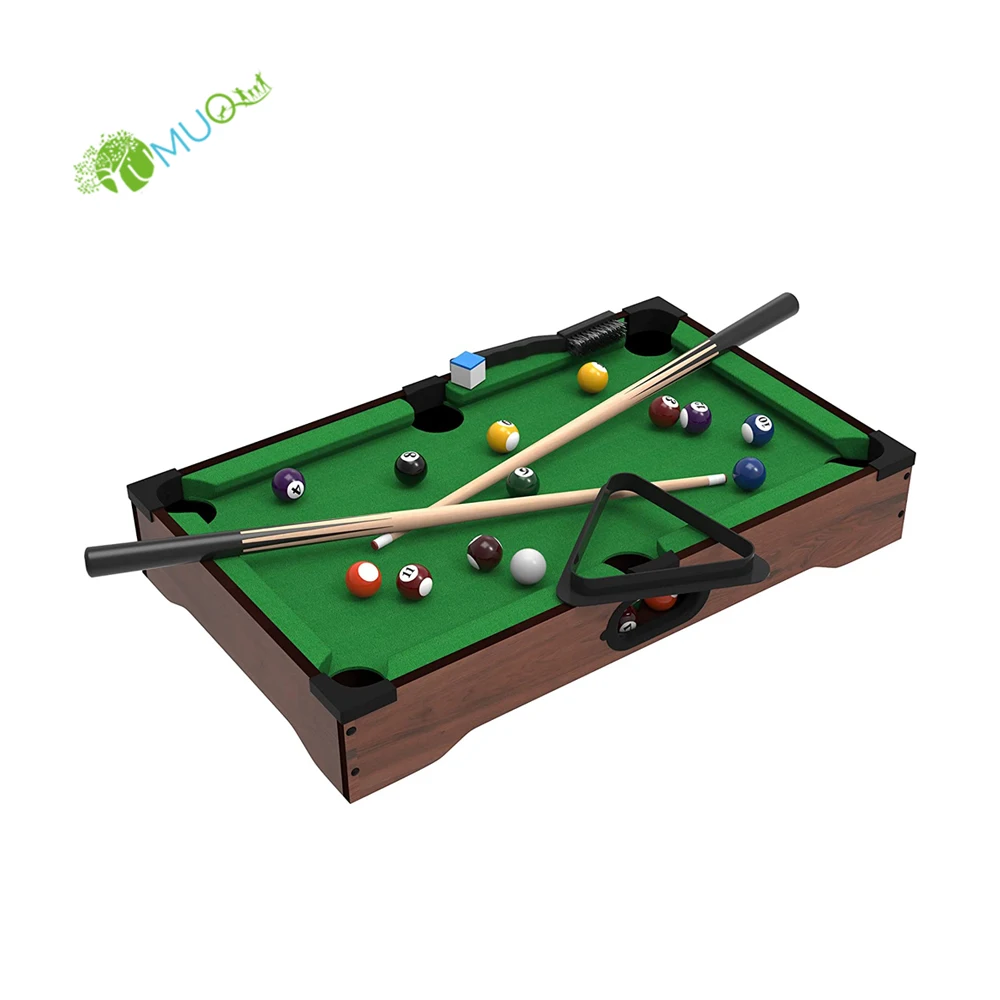 YumuQ Mini Wooden Pool Table Game Set for Kids and Adults, Classic Billiards Game for Indoor Home Game