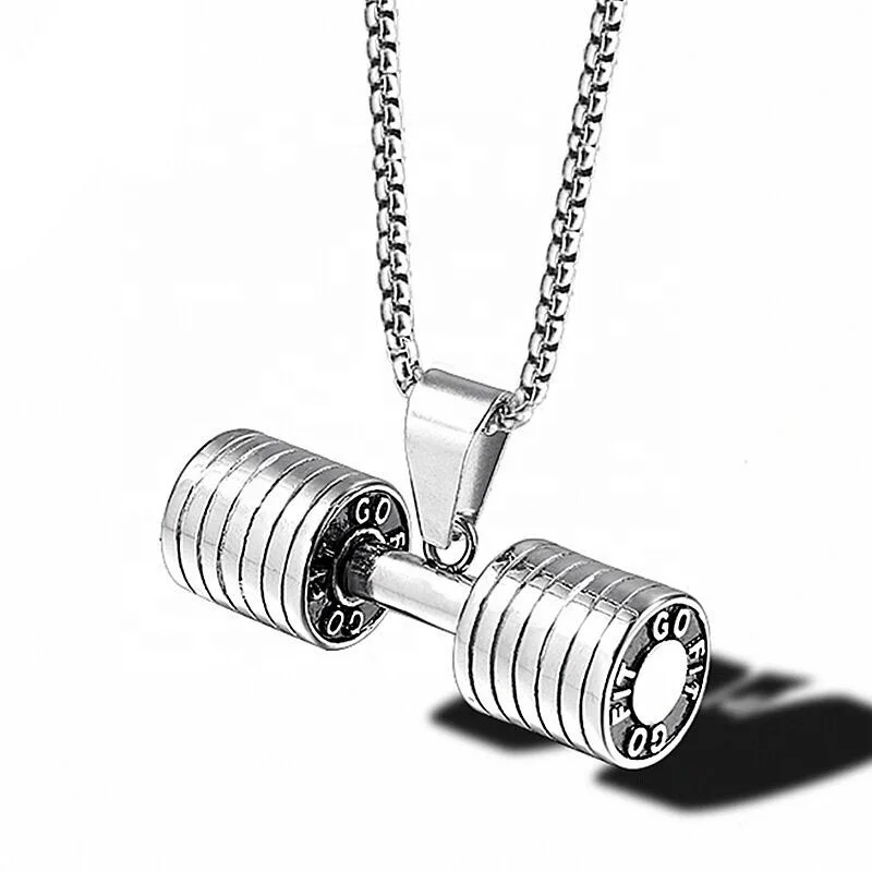 

Factory Direct Sale High Quality Hot Selling Fashion Men Pendant 316L Stainless Steel Punk Fitness Pendant Necklace, Silver,gold,black