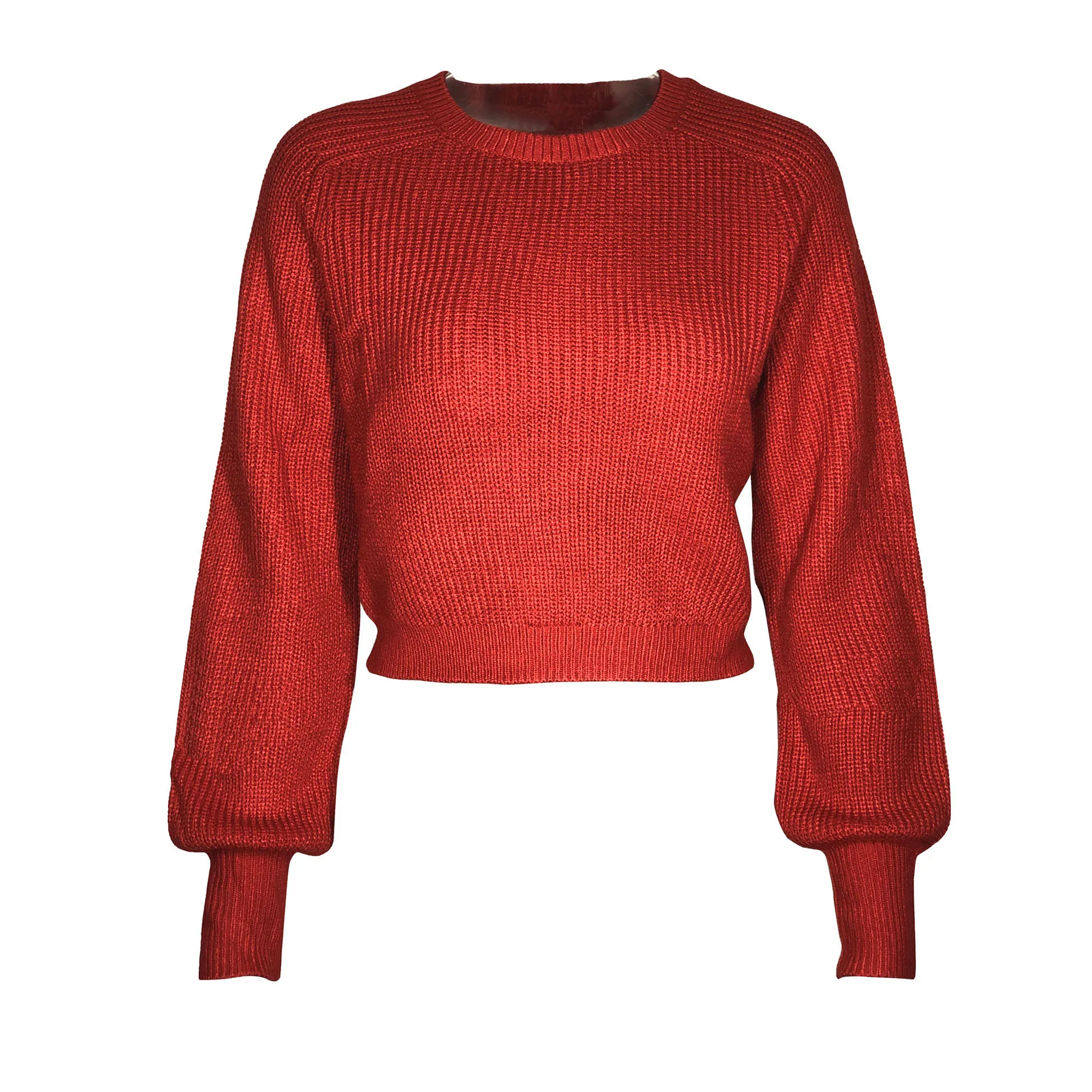 
KEYIDI Autumn Winter Solid Knit Crop Ugly Long Sleeve Short Sweater Woman 