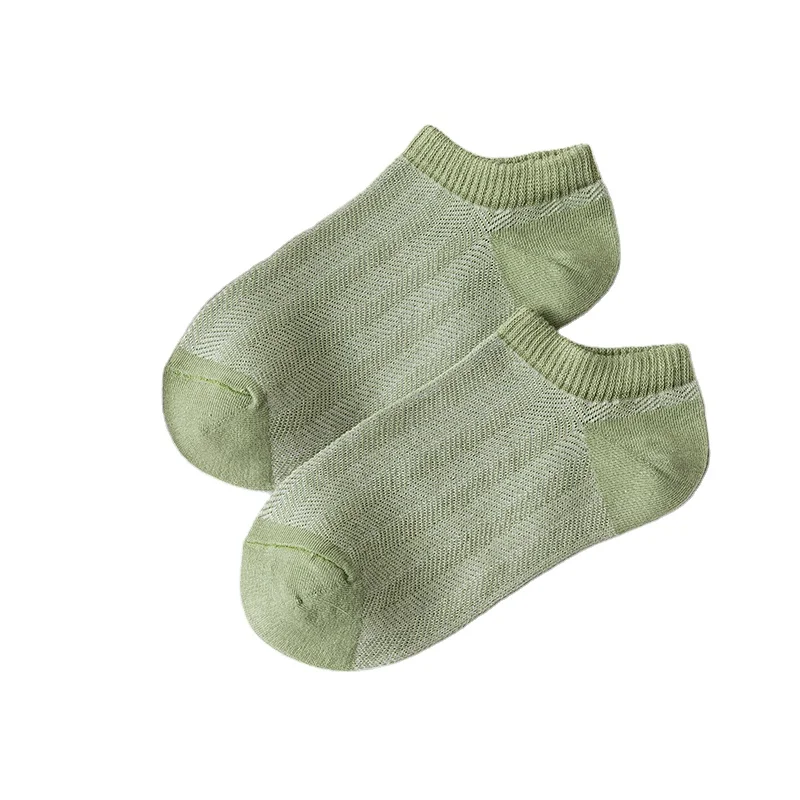 

2021 Avocado color green socks summer striped cotton socks for ladies