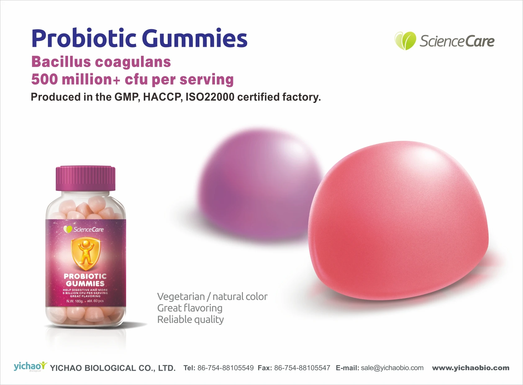 Probiotic Digestive Gummies Bacillus Coagulans 500m To 5b Cfu Ganeden