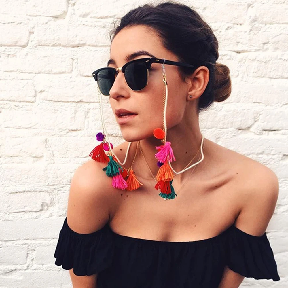 

Fashion Colorful Tassel Sunglasses Chain for Women Eyeglasses Strap Boho New Design Lanyard Necklace Glasses Accessories