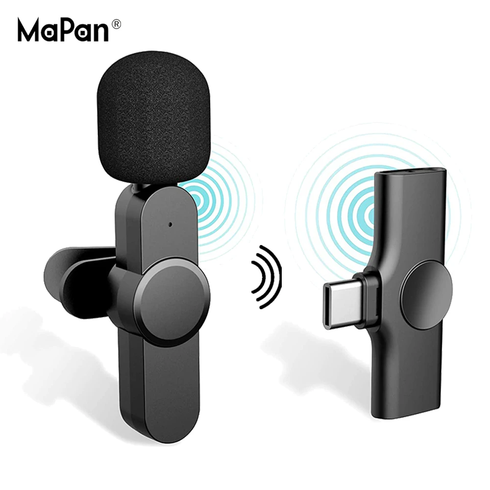 

Wireless Lapel Lavalier Microphone for iPhone Recording, YouTube Facebook Live Stream, Vlog, Auto-Sync MaPan OEM Wireless Mic