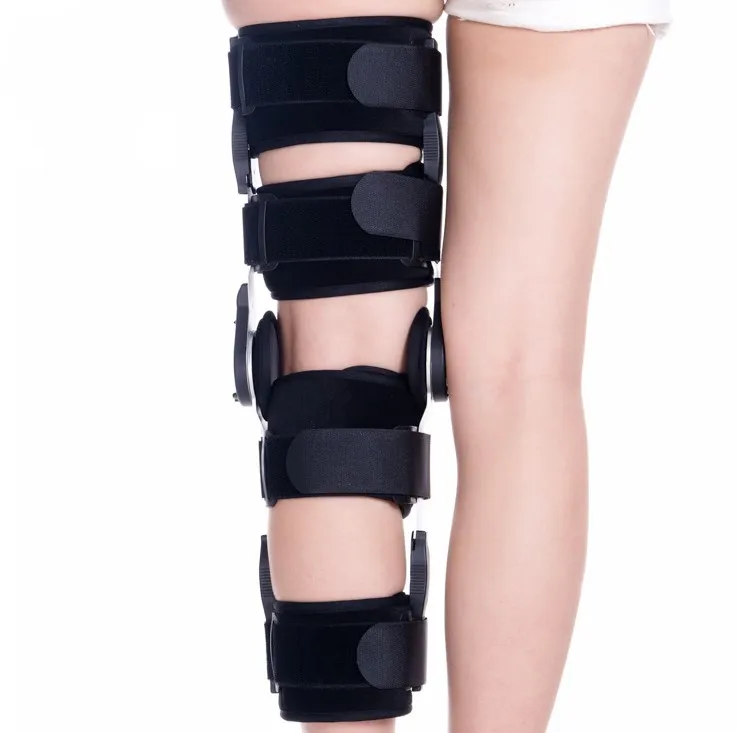 

medical orthoprdic Angle Adjustable post op rom Hinge Knee Brace / Knee Support, Black