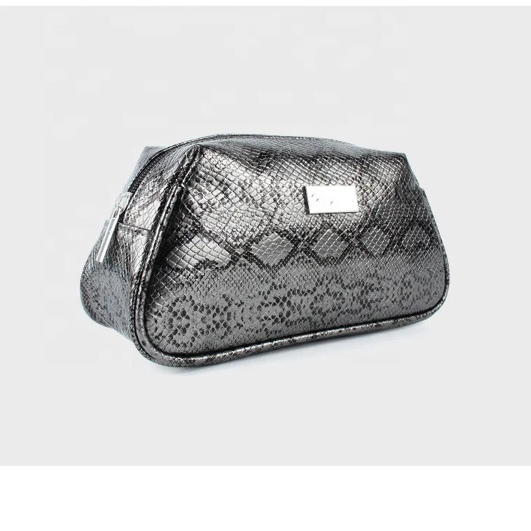 

Logo Lightweight Large-capacity Black Smooth Glitter Girls Bridemaids Gift Makeup Bag, Black or customized color
