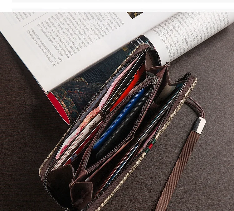 
Blocking Luxury PU Leather Clutch Long Wallets Leather Blocking Bifold Wallet with Zipper 