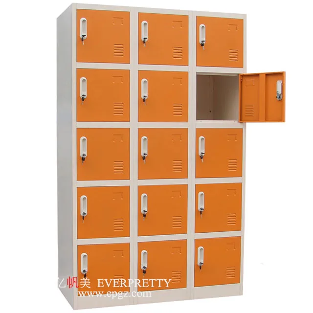 
Strong Room Furniture Metal Lockers of 15 Doors for Storage Items in Library or Gym 
