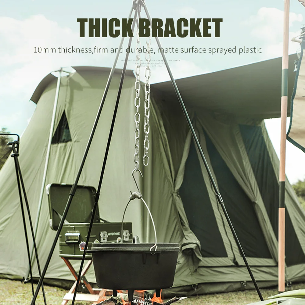 

Hitorhike wholesale outdoor adjustable camping tripod campingfire stand with chain