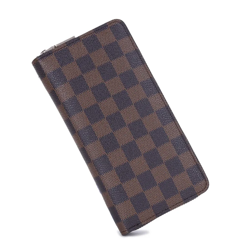 

New Business Clutch Bag Retro Lattice Striped Letter Mobile Men Wallets Leather