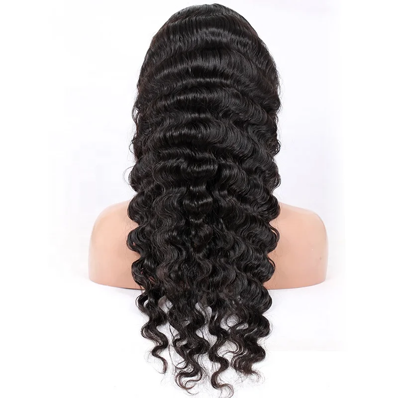 

Brazilian Human Hair Wigs Deep Body Wave 13X4 Lace Front Wigs, Natural color