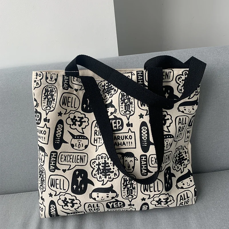 

Summer 2021 Custom Large Capacity Canvas Bag Women fashion Single Shoulder Travel Work handbag Wholesale, Customized color