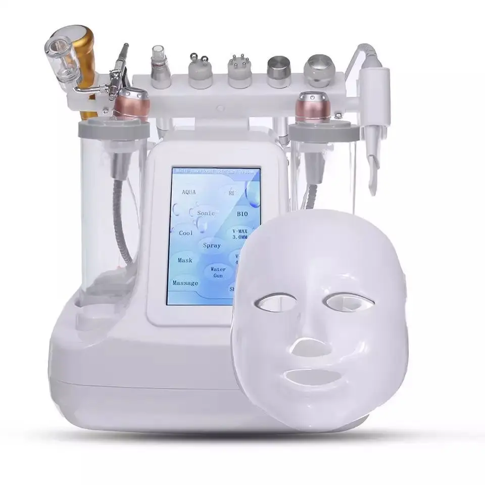 

12 IN 1 Oxygen Water Jet Peel Hydra-facial Machine Photon Hydra Dermabrasion RF Bio-lifting Spa Microdermabrasion Facial Device