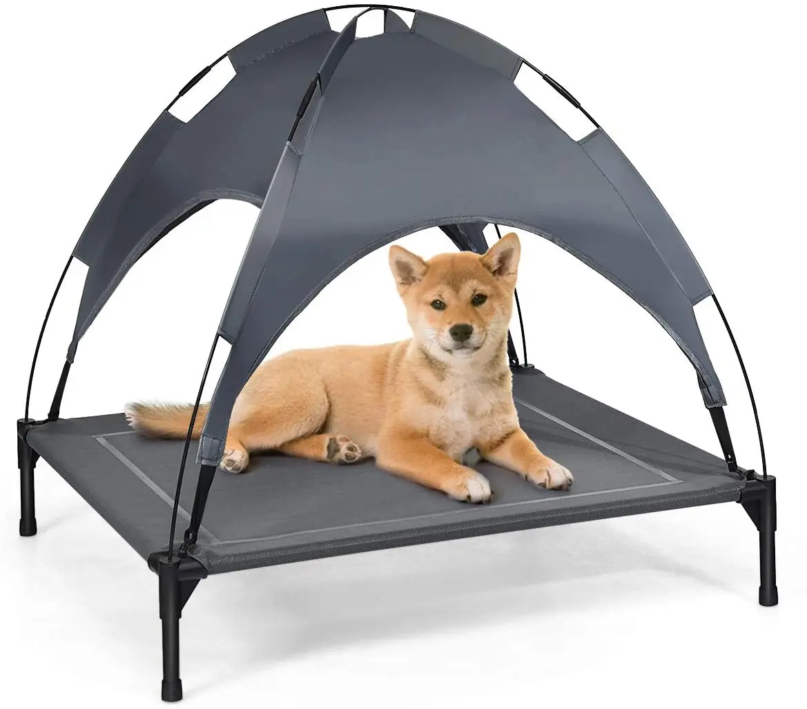 

EVERICH pet Dog Bed Elevated Pet Cot with Canopy Portable Camping outdoor Durable Elevated Dog Bed