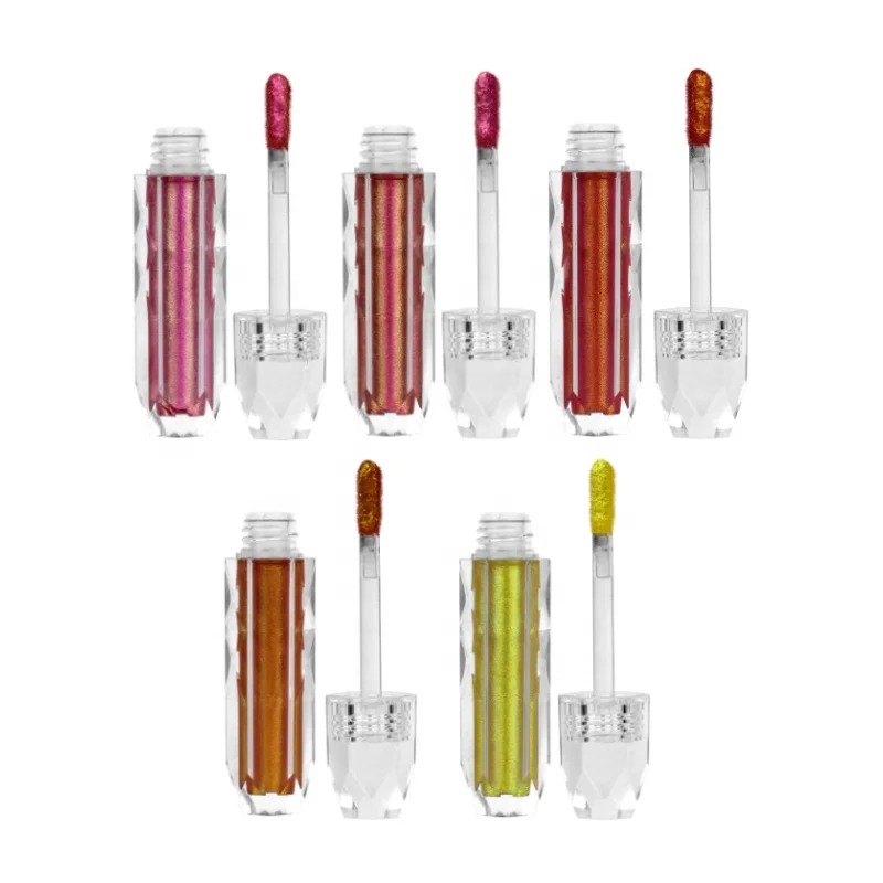 

Low MOQ Private Label Chameleon Lipgloss 11 Colors Waterproof Vegan Duochrome Lipstick Holographic Glitter Lip Gloss