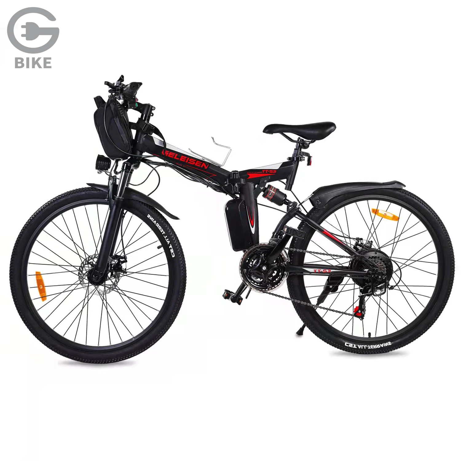 

GELEISEN S3 USA Warehouse Stock Cheap Ebike 26 Inch Adult Full Suspension Electric Mountain Bicycle Bike for Sale, Black