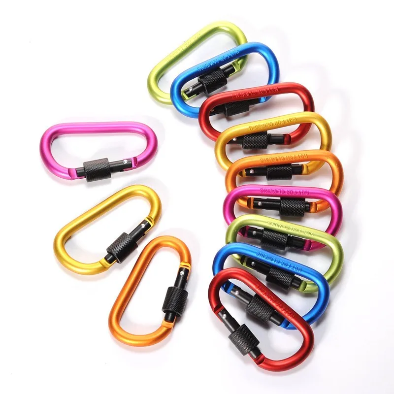 

Mini gold carabiner clip Aluminum carabiner, Black,orange,blue,red