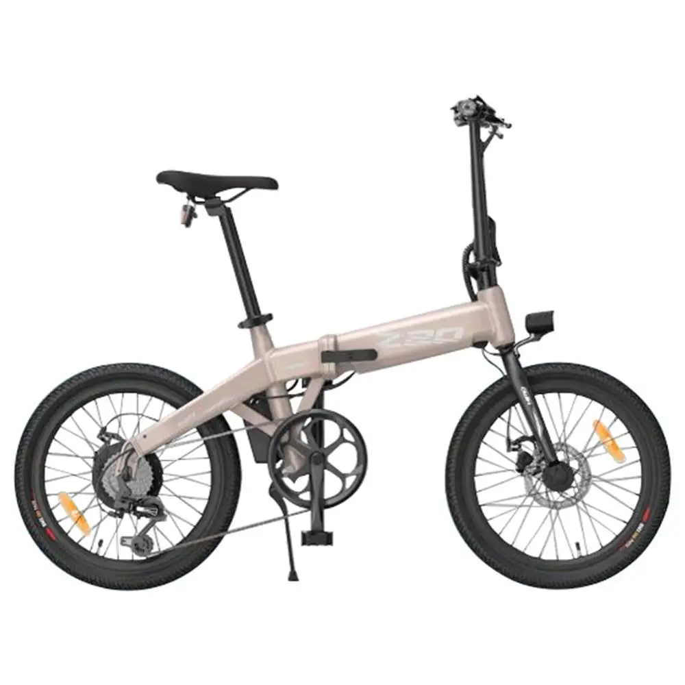 

HIMO Z20 electric bicycle 250w motor 80KM range 6 speed max 25km/h 10ah lithium battery original 20 inch foldable electric bike, White/grey/gold