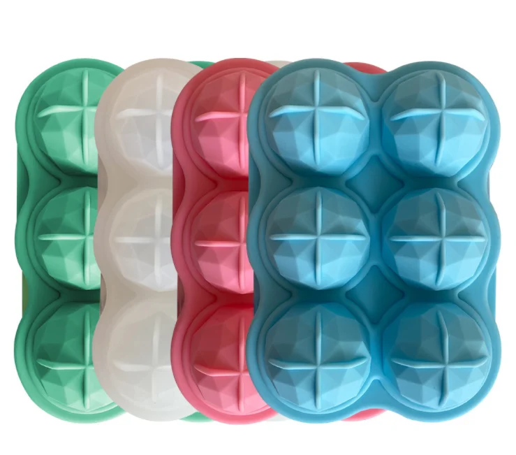 

6 Cavity High quality sillicone ice cube tray for Whiskey sillicone ice cube tray mold, As picture