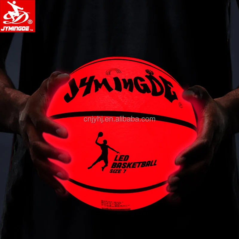 

Luminous glow in the dark two high bright LED gifts lights rubber LED basketball ball, Orange