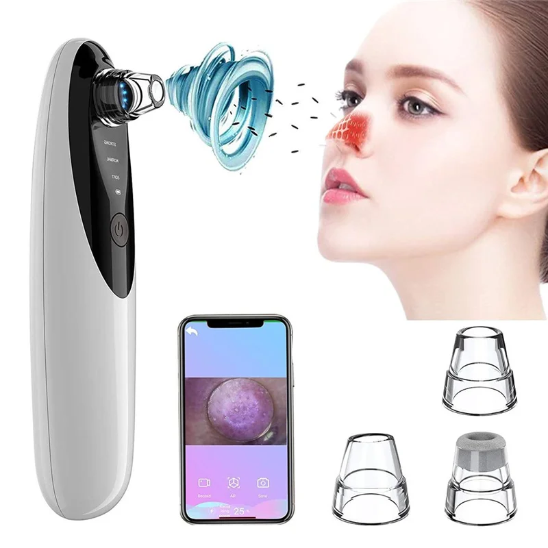 

PSB electric wifi suction extractor face clean pore nose visible blackhead vacuum remover with camera, White, blue.etc