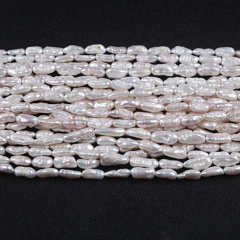 

Wholesale  freshwater biwa stick pearls loose strand, White