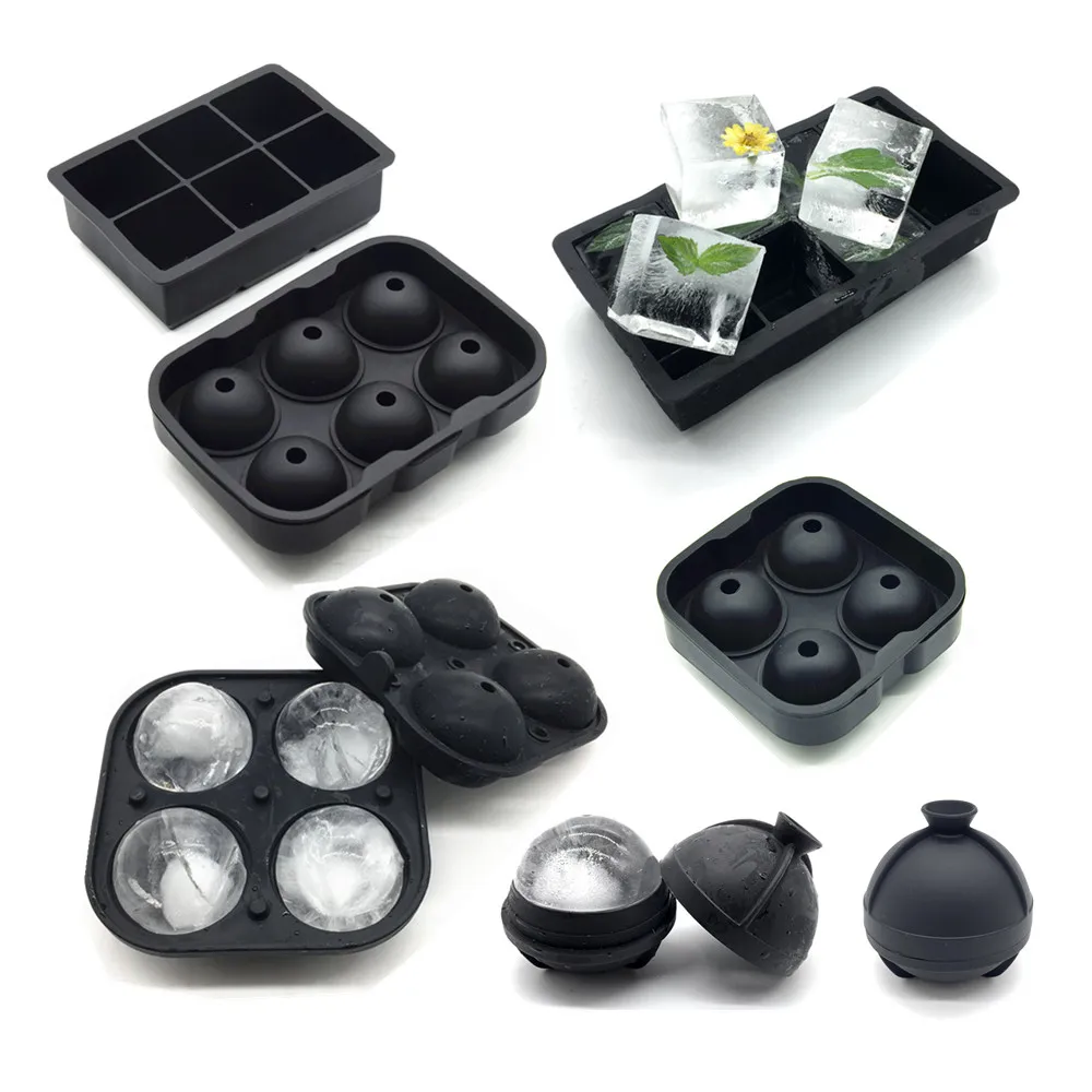 

6 Cavity FDA Ball Shape Silicone Ice Tray / Silicone Round Shape Ice Cube Tray Mold/Silicone Ice Ball Maker