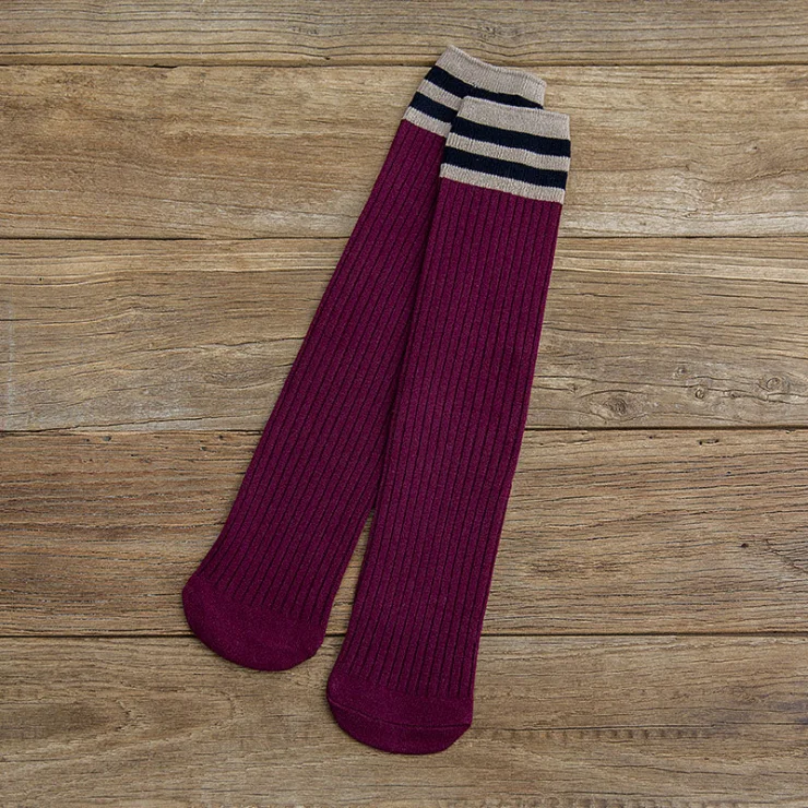 

Fashion women cotton white black colorful stripes crew teen school girls socks, 5 colors