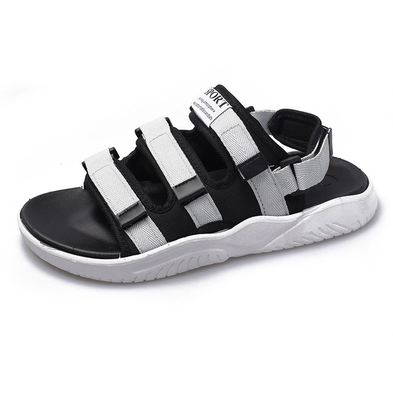 

Hot Sale 2021 Summer New Comfortable Trend Removable Dual Purpose Boys Slippers Beach Outdoor Casual Soft Sole Men's Sandals, Grey,black,white