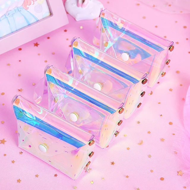 

hologram pouch with buckle as make up pouch or coin / card pouch