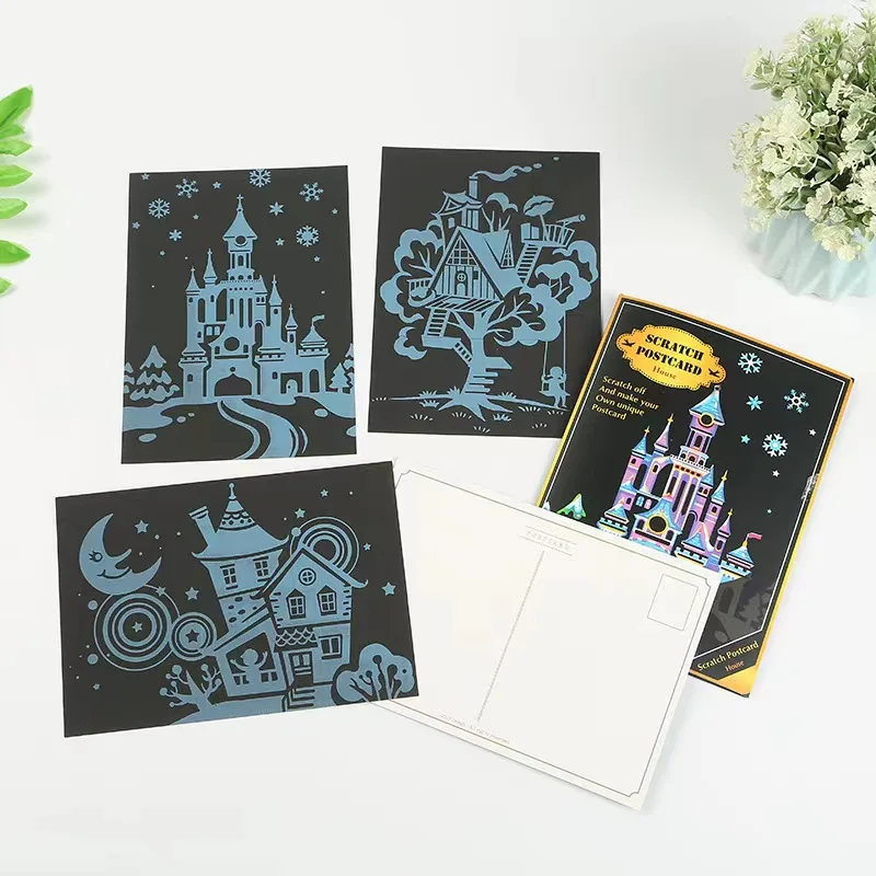 R-SP100-107 Kids Scratch Art Painting Magic Scraping Paper Scratch Painting