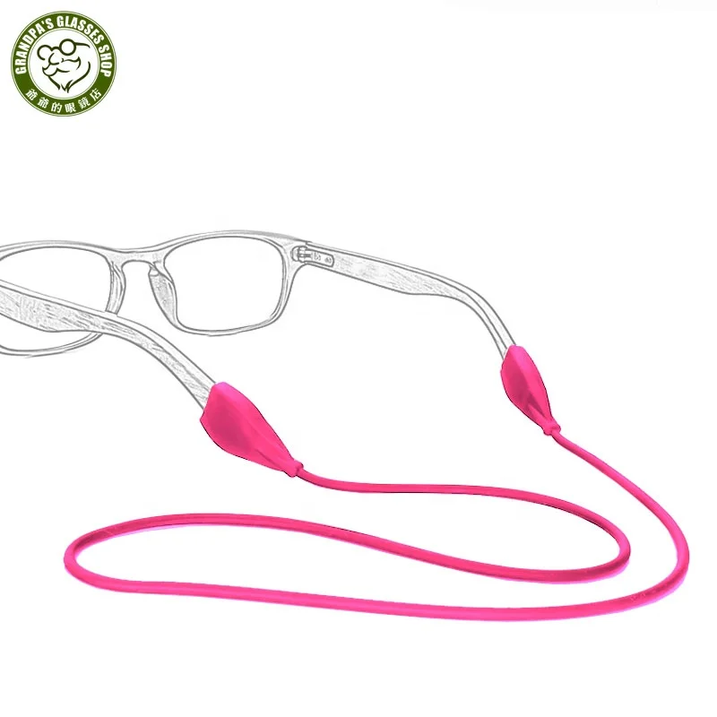 

Promotional High Quality colorful Elastic Non-slip Silicone glasses Chain cord Eco-Friendly soft sporting sunglasses neck strap, Black/sky blue/magenta/yellow/white/pink/brown