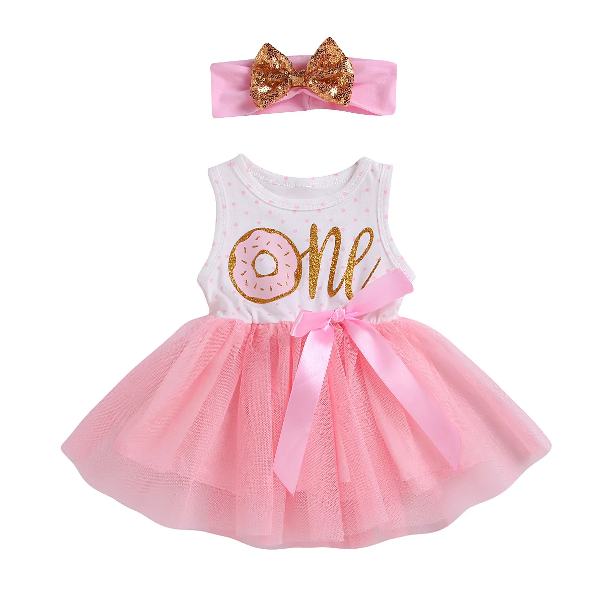 Newborn Infant Kid Baby Girl Donut Tulle Tutu Princess Dress 1year Baby