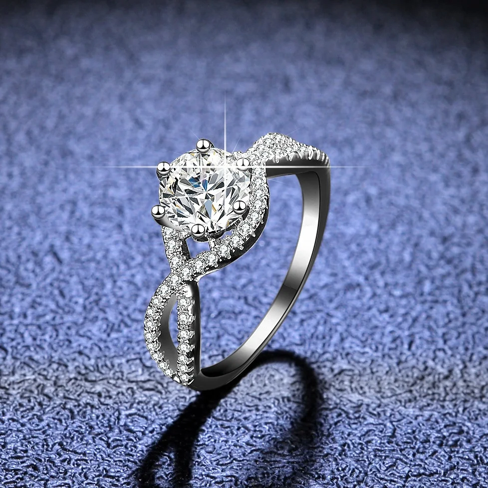 

Resale Factory Price Moissanite Diamond Wedding Ring with 1 Carat D vvs GRA Moissanite Gemstone for Men Women S925 Silver Ring