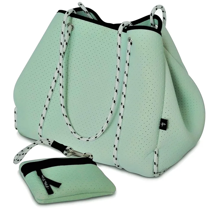 

2021 Hot Selling Perforated Neoprene Bag Beach Bag Tote Handbag Bags For Women
