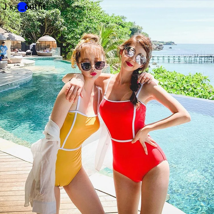 

Comfortable Vintage One Piece High Waist Halter Sexy Girls Swimwear & Beachwear, Customized color