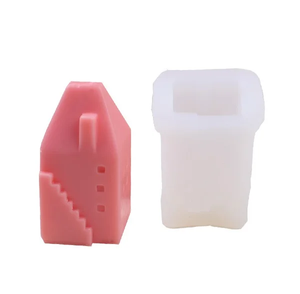 

Fusimai DIY Silicone Candle Making Mold Ornaments Reusable House Shaped Candle Mold Handmade Craft Art Soap Mould