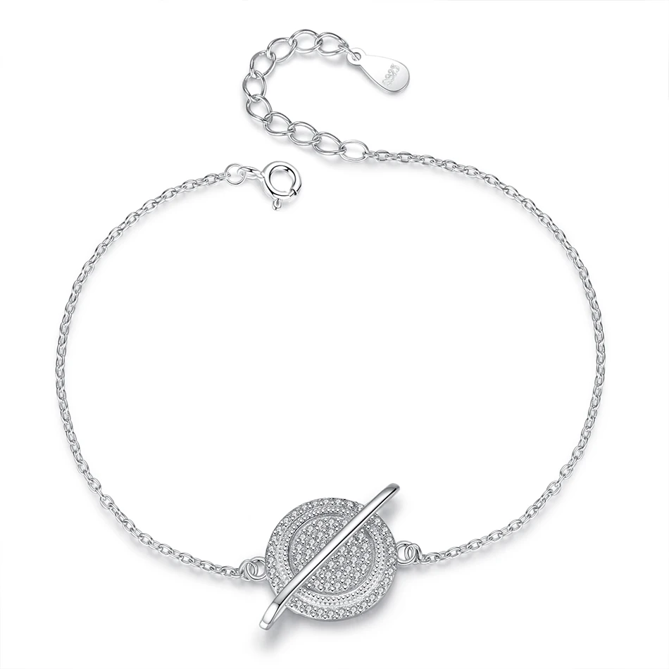 

Trendy Authentic 925 Sterling Silver Bracelet Silver Planet Bracelet for Women Bracelets Fashion Jewelry