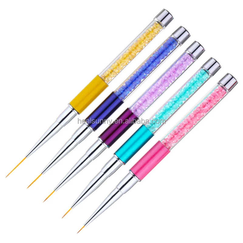 

Nail Brush Liner Acrylic Handle Clear Painting Brush Nail Art Line Drawing Pen Private Label Nail Art Liner Brush, Crysyal handle brush