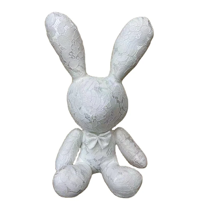 

Korean lace rabbit cute Easter Bunny Plush Pillow High Quality Soft Stuffed Seating Rabbits Plushies Toy doll for Decor gift
