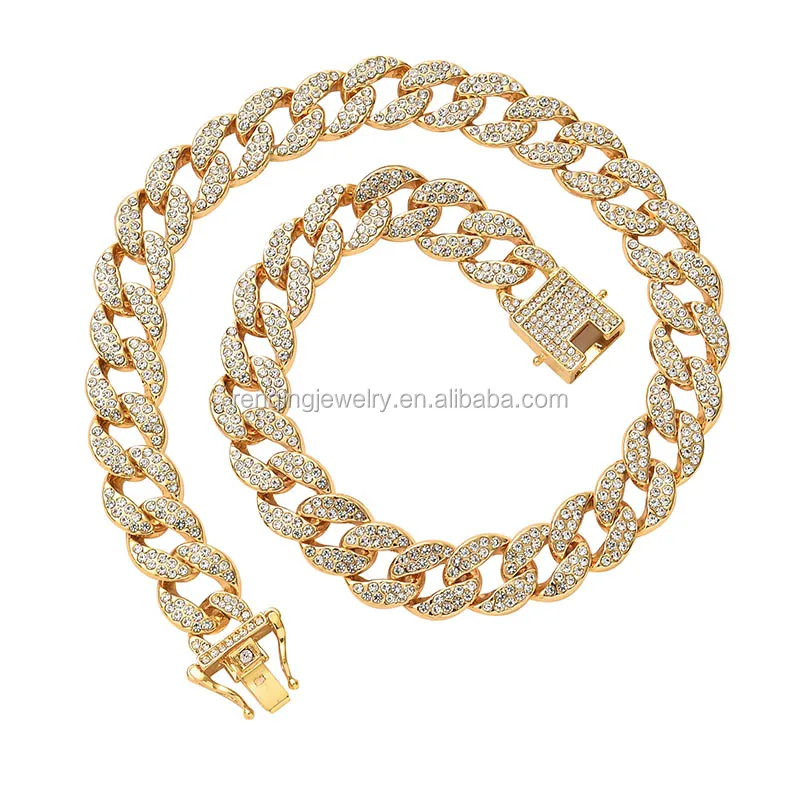 

New Arrival Hip Hop Byzantine Chain Iced Out CZ 18K Gold Plated Link Chain Unisex Rapper Necklace, Gold,silver