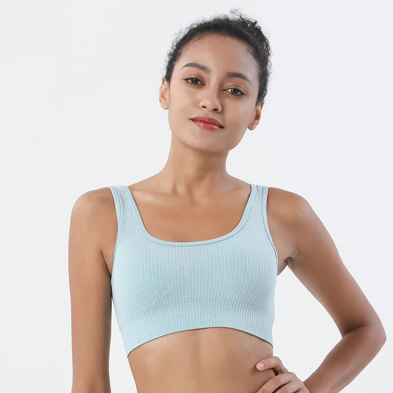 

New arrival Top Quality Running Vest Workout Crop High Impact seamless Yoga Bra Full Cover High Neck Fitness Sports Bra, Customized colors