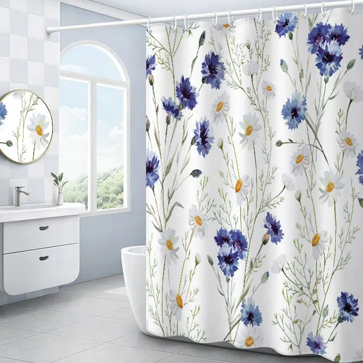 

C'dear Custom European Kids Bathroom Cartoon Printed Hotel Shower Curtain With Shower Curtain Set//