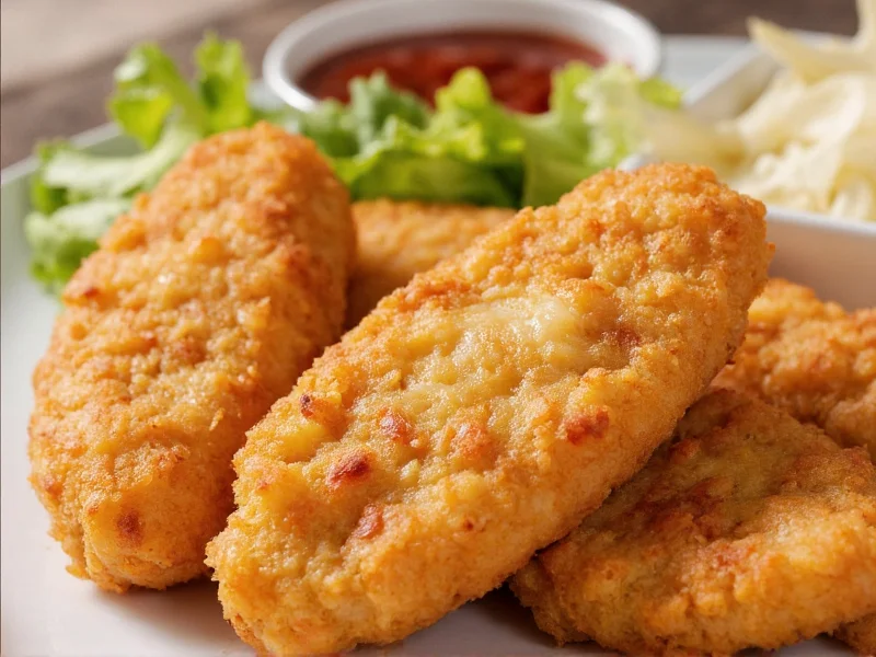 Crispy golden chicken cutlets ready for sauce and cheese